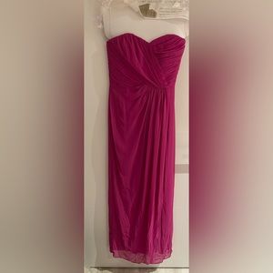 Women’s Strapless Draped Chiffon Maxi dress Pink